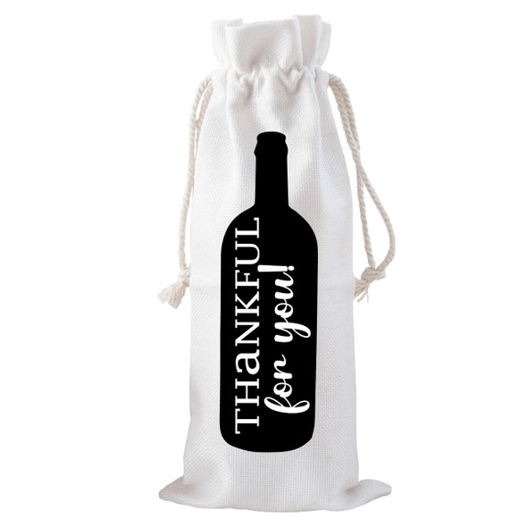Thankful for You Drawstring Bottle Tote Thankful for You Drawstring Bottle Tote