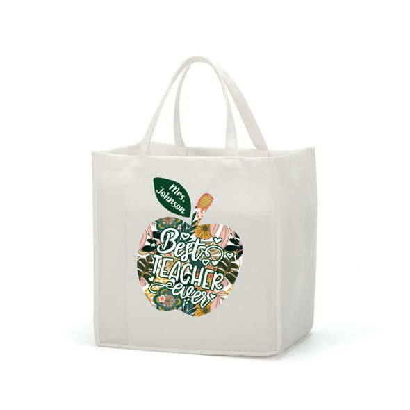 Boho Floral Best Teacher Small Gift Tote Boho Floral Best Teacher Small Gift Tote