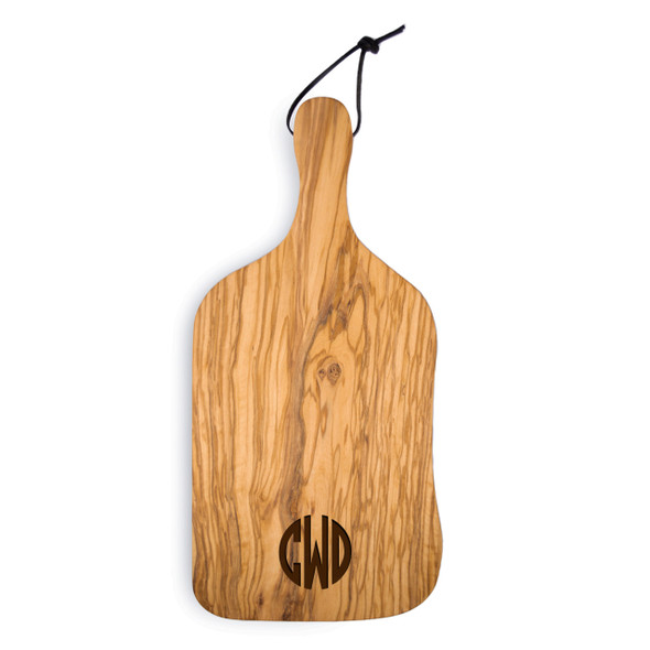Olive Wood Paddle Board- Engraved Circle Monogram Olive Wood Paddle Board- Engraved Circle Monogram