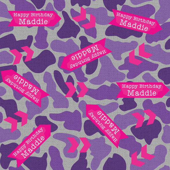 Purple Camo Personalized Gift Wrap Purple Camo Personalized Gift Wrap