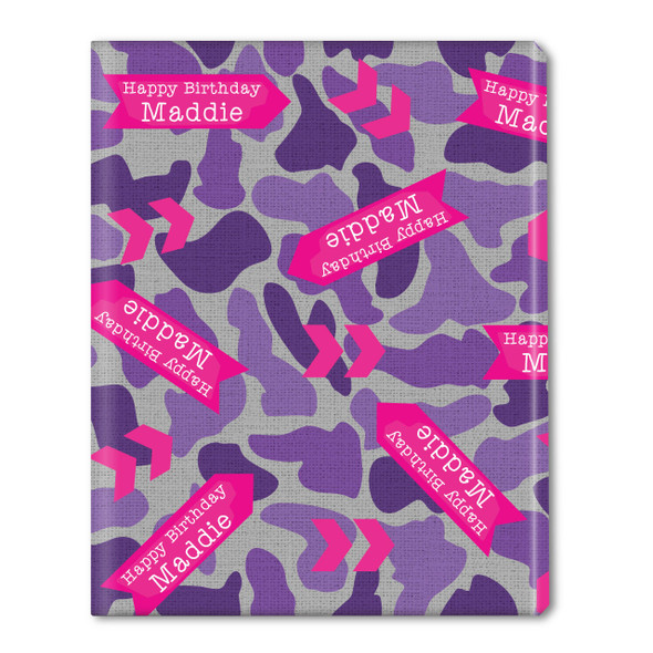 Purple Camo Personalized Gift Wrap Purple Camo Personalized Gift Wrap