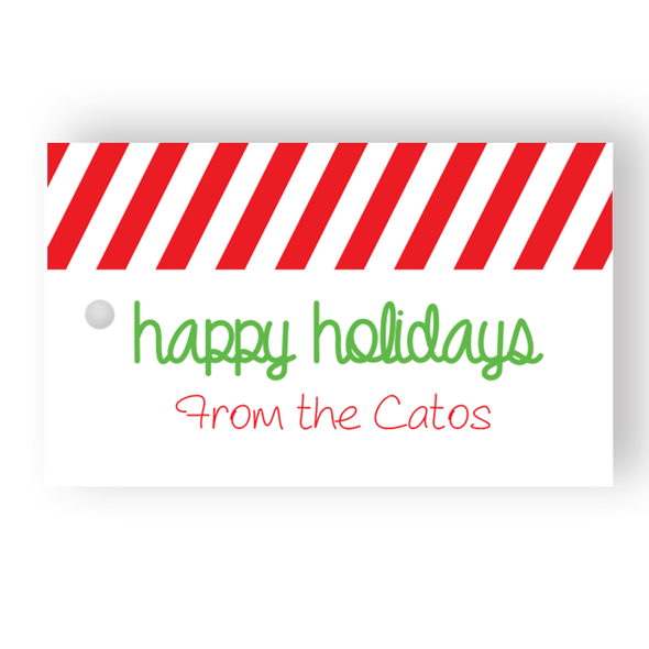 Holiday Stripes Gift Tags - Set of 41 - Pearl Holiday Stripes Gift Tags - Set of 41 - Pearl