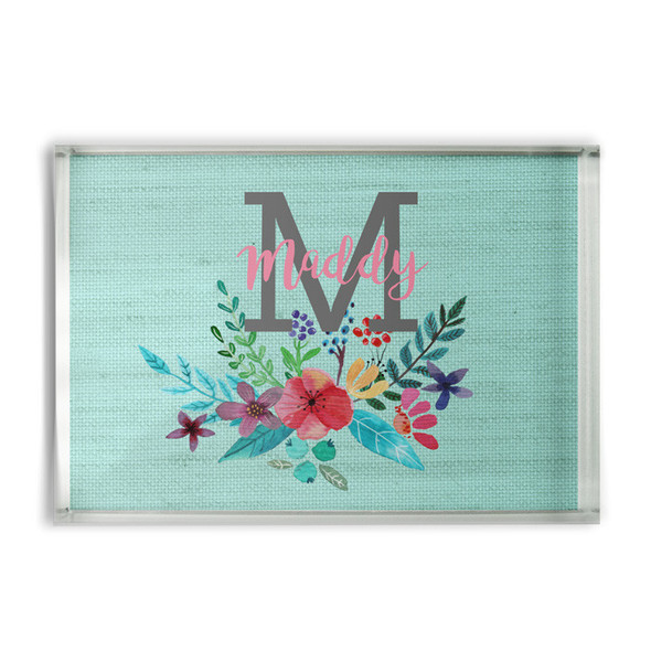 Initial Bouquet Glass Block Initial Bouquet Glass Block