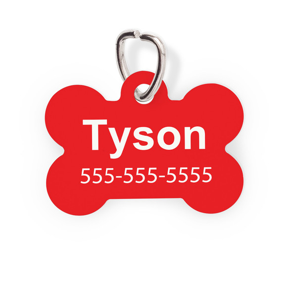 Red Bone Pet Tag-Solid Color Red Bone Pet Tag-Solid Color