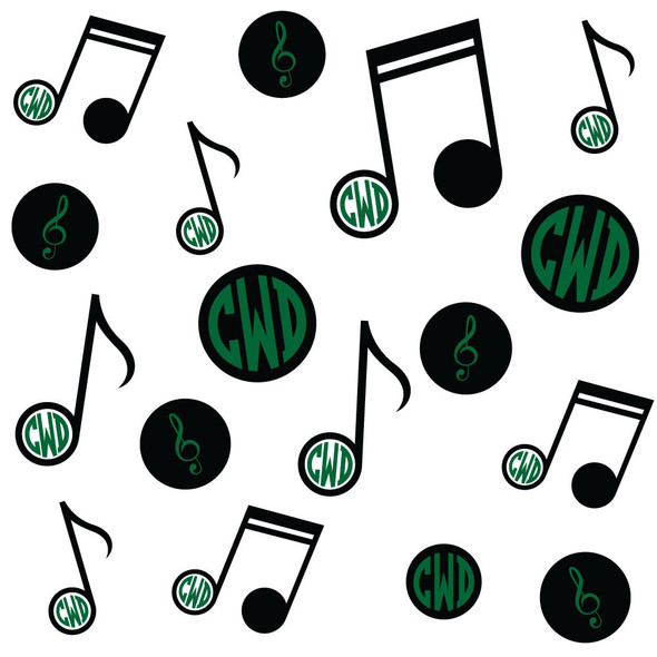 Music Notes Monogram Gift Wrap Music Notes Monogram Gift Wrap