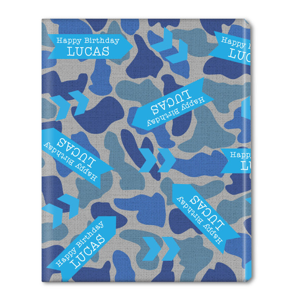 Blue Camo Personalized Gift Wrap Blue Camo Personalized Gift Wrap