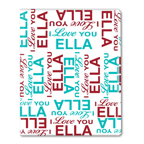 I Love You Personalized Gift Wrap - Teal I Love You Personalized Gift Wrap - Teal