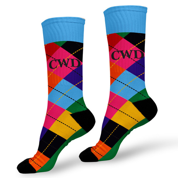 Bright Argyle Personalized Socks