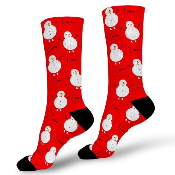 Jolly Snowmen Personalized Socks