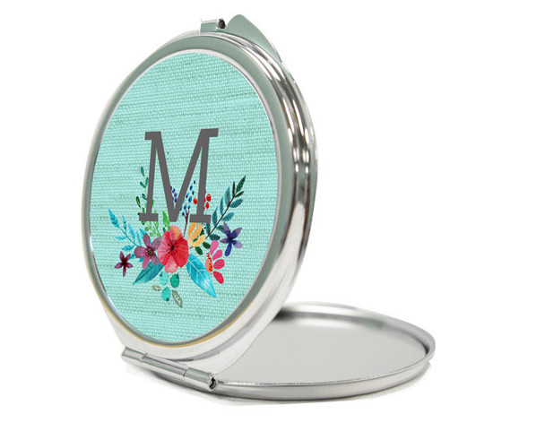 Initial Bouquet Compact Mirror Initial Bouquet Compact Mirror
