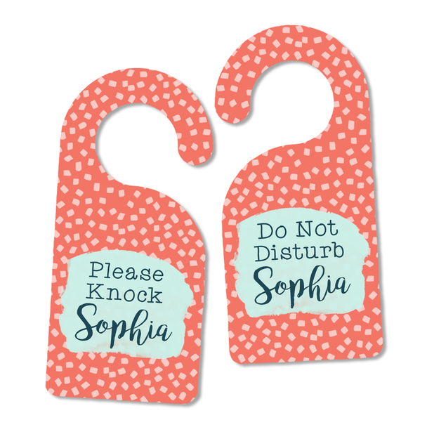 Coral Confetti Door Hanger