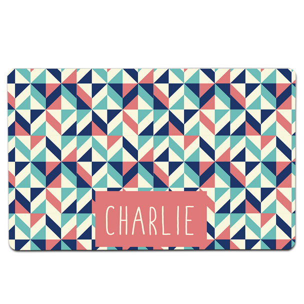Coral Zig Zag Pet Mat
