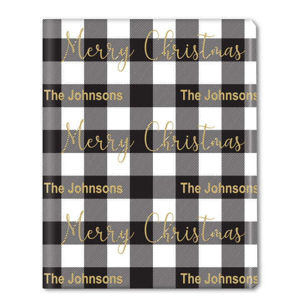 B&W Check Gold Personalized Gift Wrap