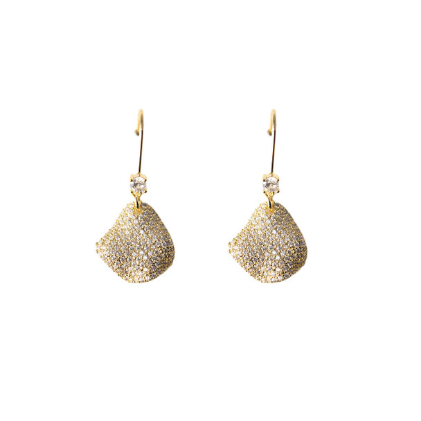 Pavé Wave Dangle Earrings