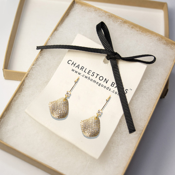 Pavé Wave Dangle Earrings