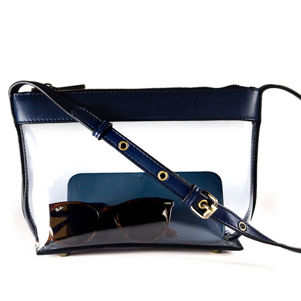 Clear/Navy Crossbody Bag