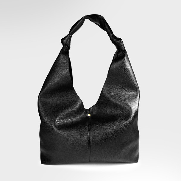 Midnight Claudette Knot Oversized Hobo - Vegan Leather