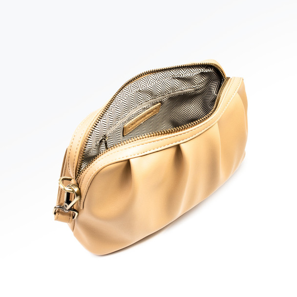 Taupe Ruched Loop Clutch/Case - Vegan Leather
