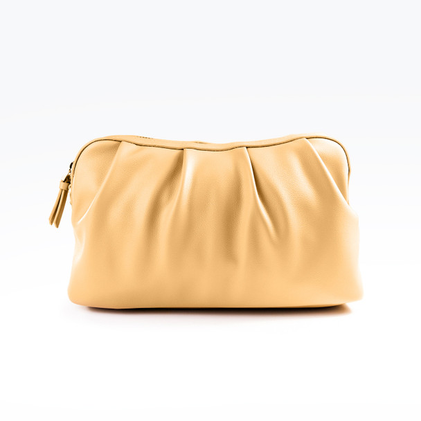 Taupe Ruched Loop Clutch/Case - Vegan Leather