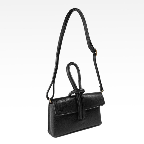 Portia Loop Clutch / Crossbody- Midnight - Vegan Leather