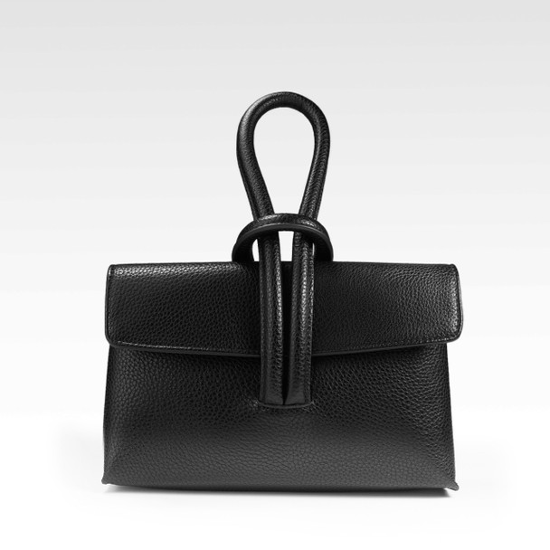 Portia Loop Clutch / Crossbody- Midnight - Vegan Leather