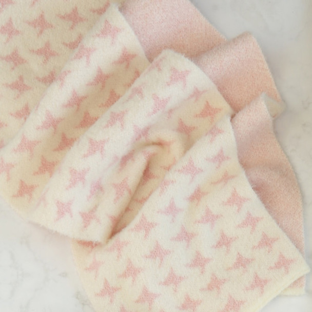 Pink Houndstooth Beanie & Scarf Set