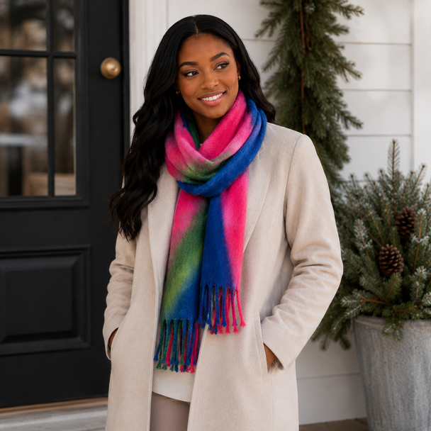 Watercolor Boucle Scarf