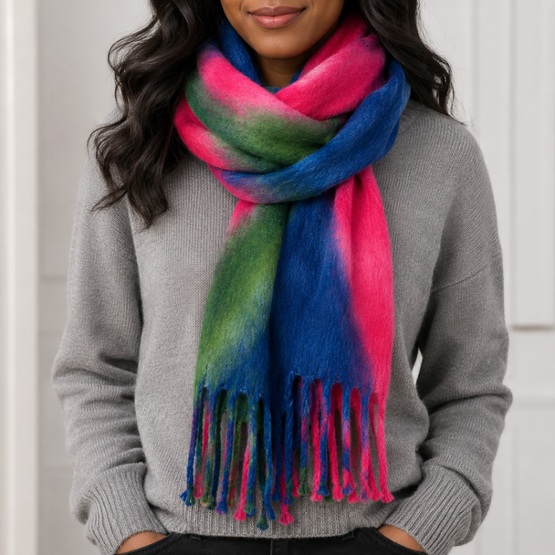 Watercolor Boucle Scarf