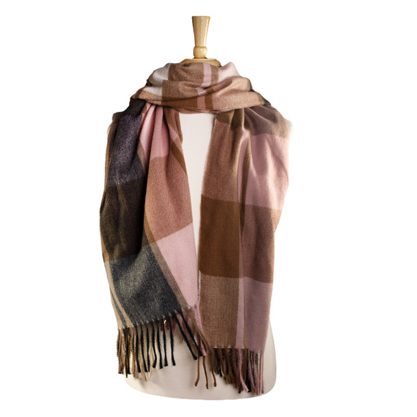 Alaina Large Plaid Blanket Scarf