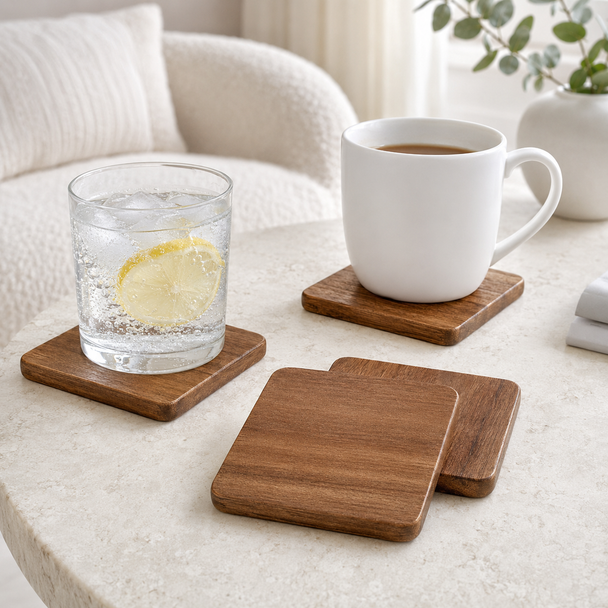Acacia Coasters Set