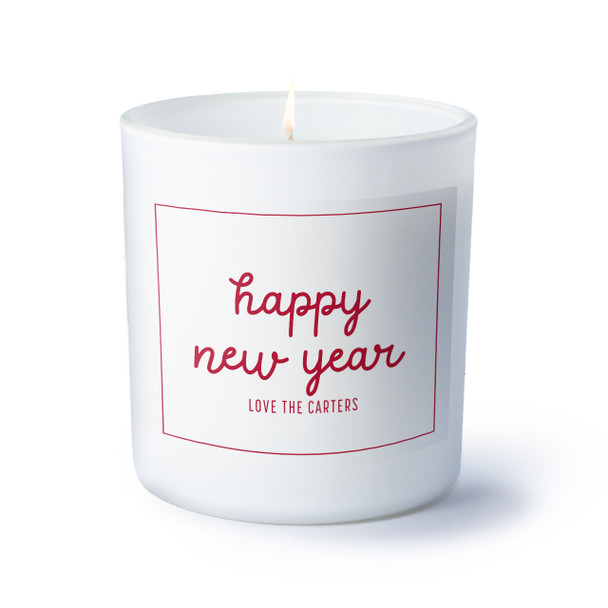 Happy New Year Script Candle - Personalized