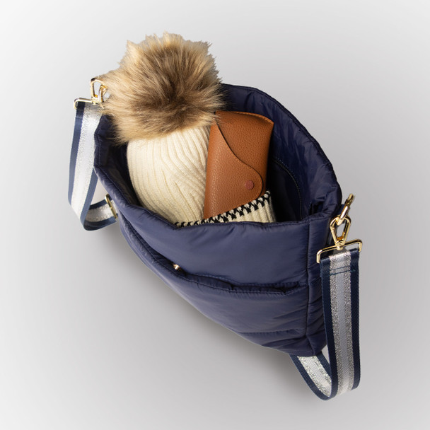 Navy Puffy Lenox Saddlebag