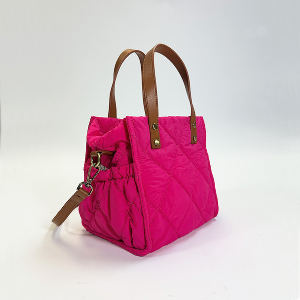 Hot Pink Puffy Lunch Tote