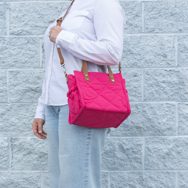 Hot Pink Puffy Lunch Tote