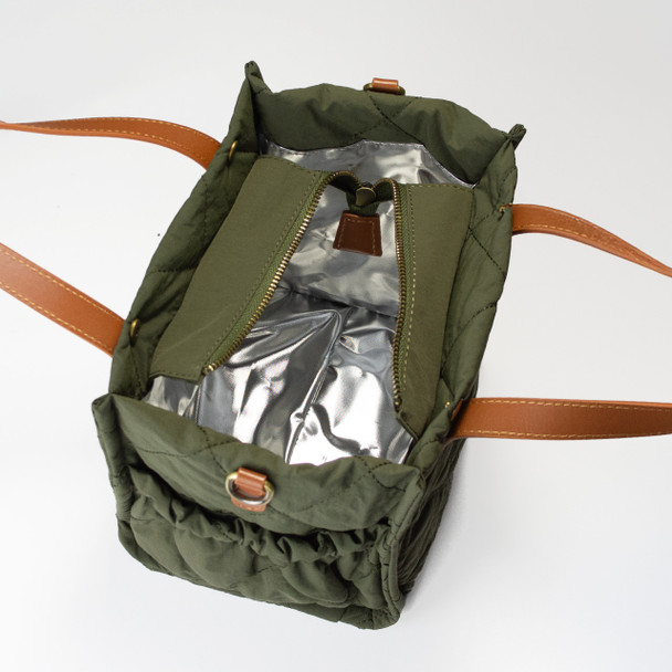 Olive Puffy Lunch Tote