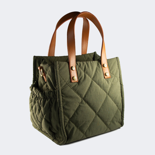 Olive Puffy Lunch Tote