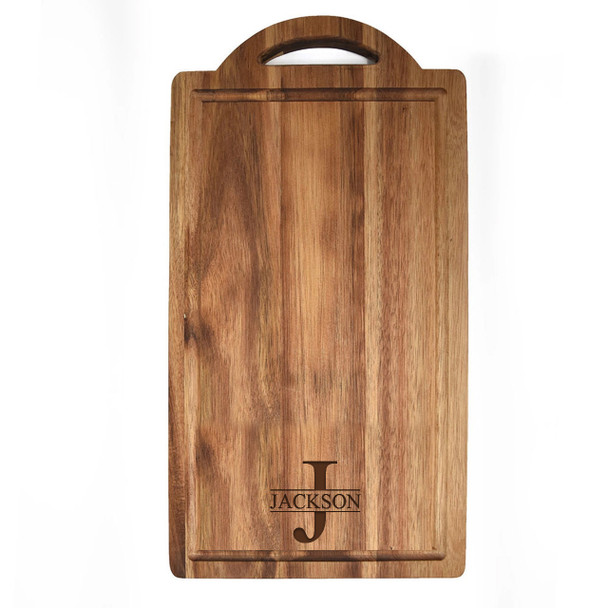 Acacia Handled Board- Engraved Timeltrban