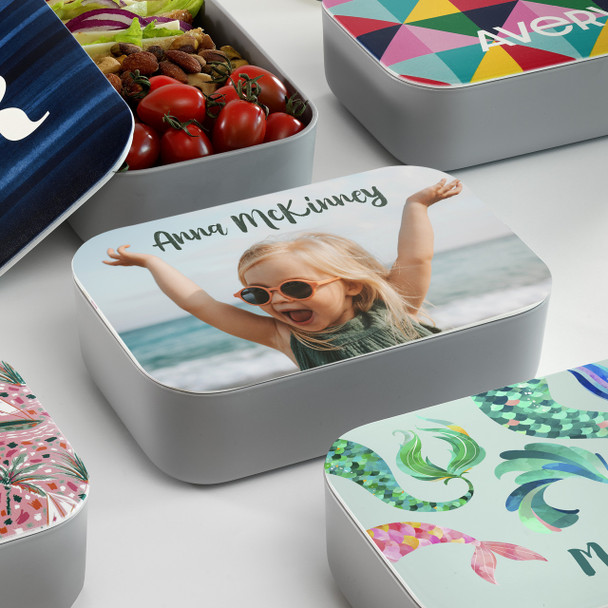 Photo One & Top Text RPET Lunch Box - Personalized