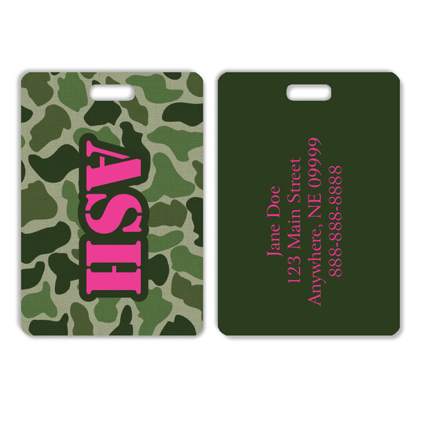 Green Camo Luggage Tag