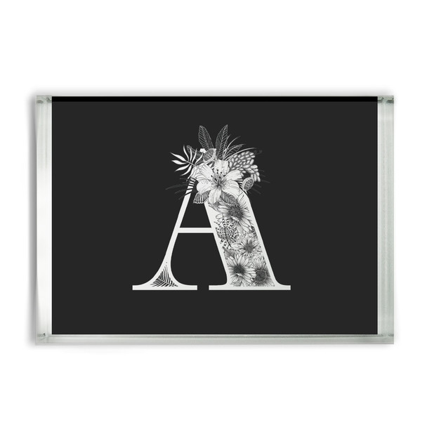 Botanical Letter Glass Block Botanical Letter Glass Block