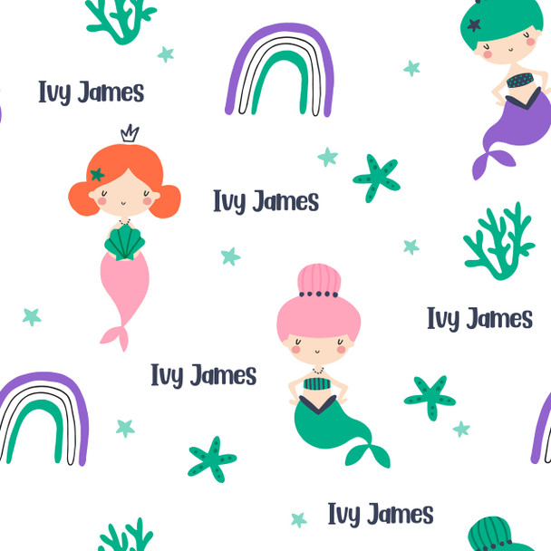 Sweet Mermaids Personalized Gift Wrap