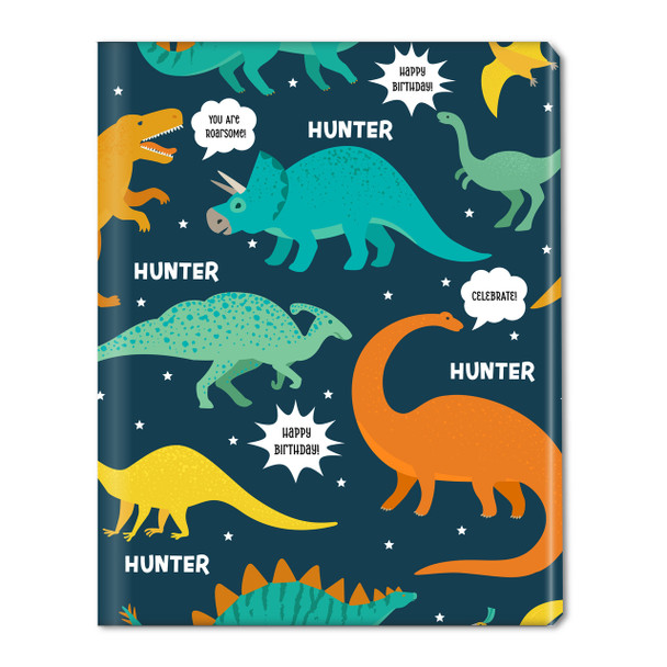 Dinosaur HBD Personalized Gift Wrap