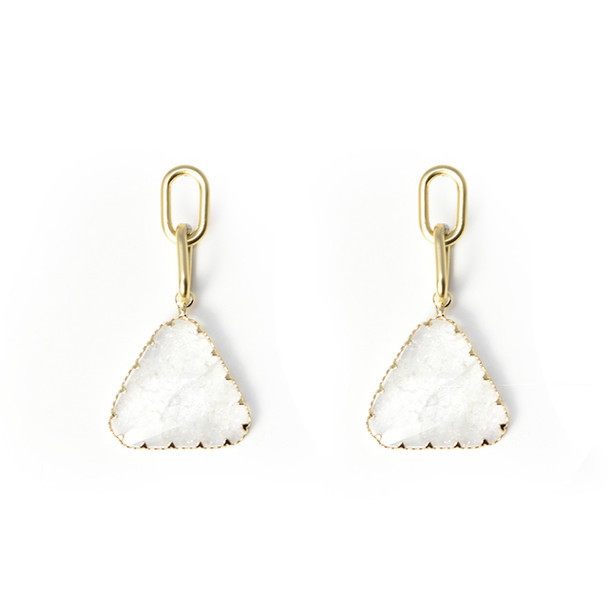 Links Over Triangle Dangle Earrings