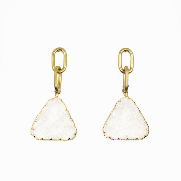 Links Over Triangle Dangle Earrings