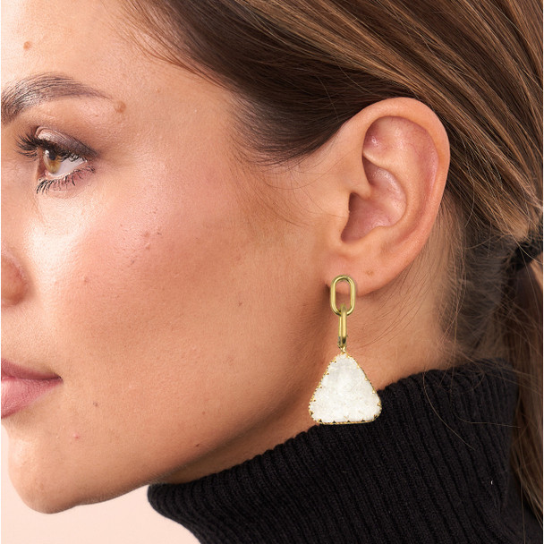 Links Over Triangle Dangle Earrings