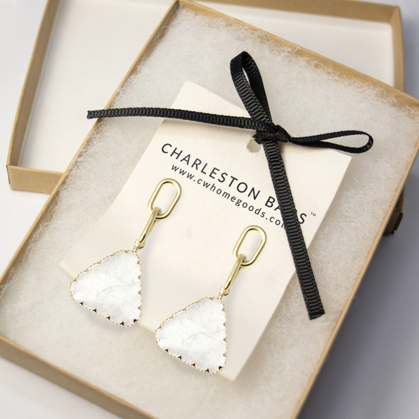 Links Over Triangle Dangle Earrings