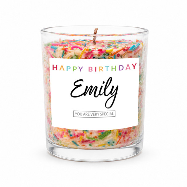 HBD Celebration Sprinkles Inclusion Candle - Personalized