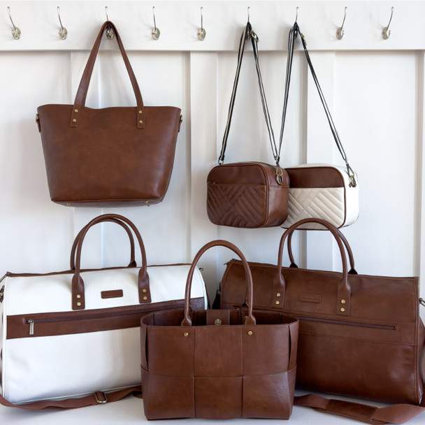 Commuter Crossbody Bag - White/Brown