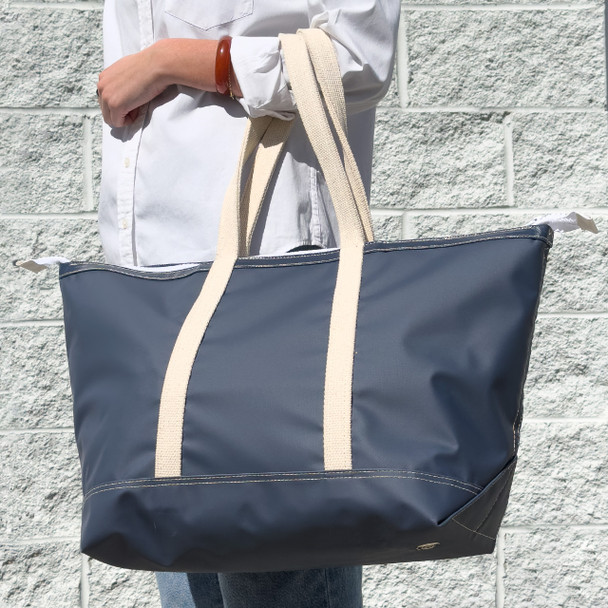 Stono Carryall Medium Zip Tote - Navy