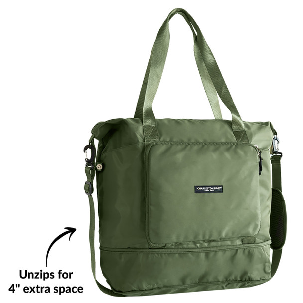 Overachiever Packable Zip Tote - Olive